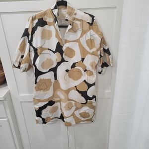 Stylish Black and Tan Women's Mini Dress